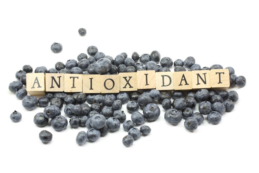 Blueberries with antioxidant written on them