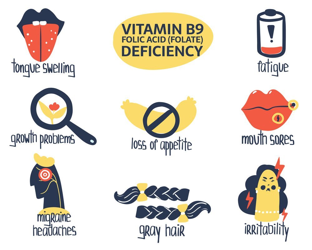 Slide showing what causes vitamin b9 deficiency in our bodies
